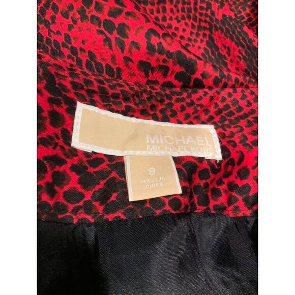 Michael Kors Red & Black Snakeskin Patterned Pencil Straight Skirt, Size 8 (US) - Picture 5 of 5